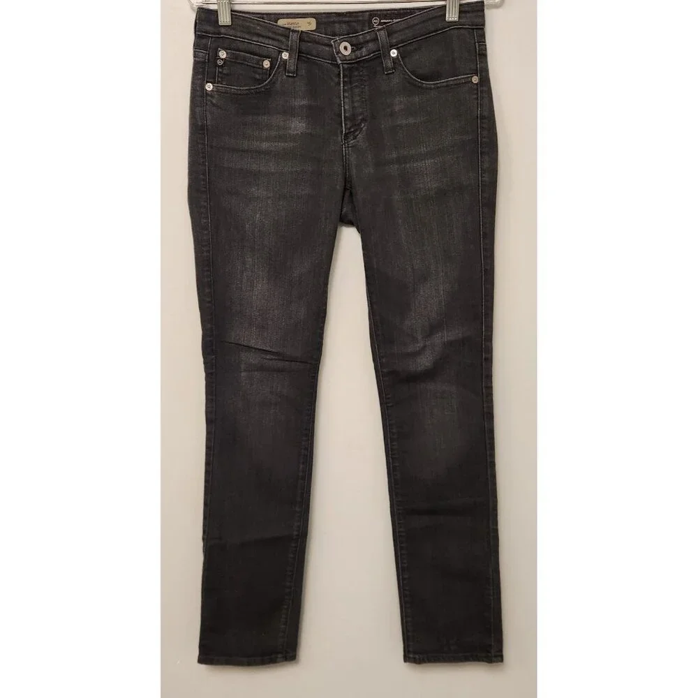AG Adriano Goldschmied Jeans The Stevie Slim Straight Leg Jean Black 27R 30x30‎